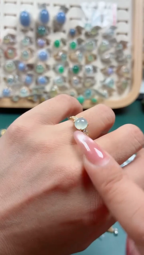 银S925镶嵌戒指翡翠.