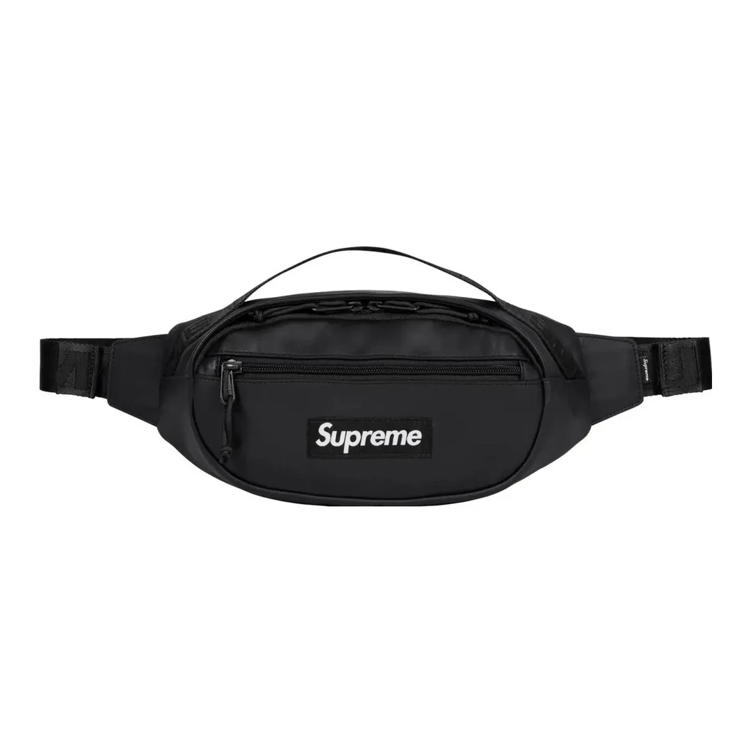 Supreme  皮质腰包 斜挎包 黑色