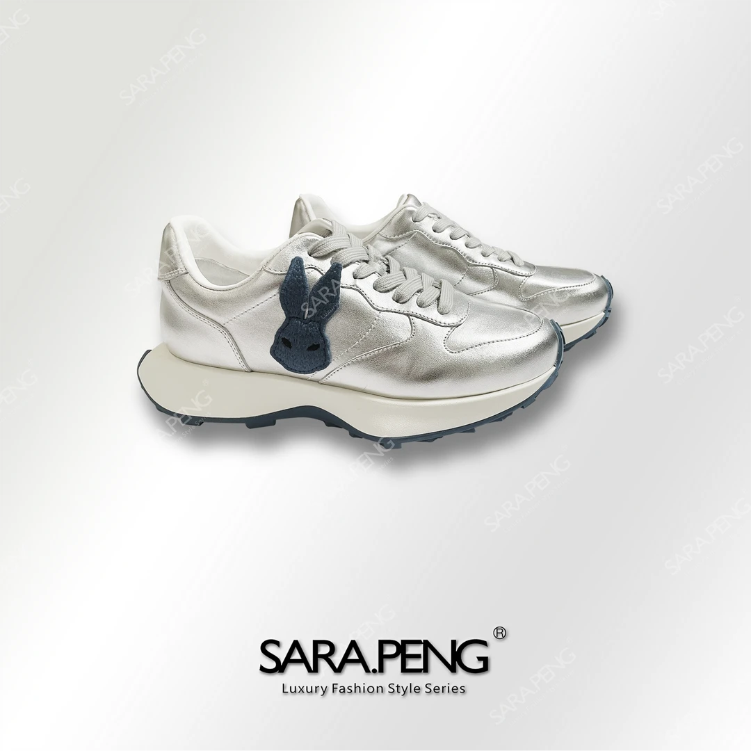 SARA.PENG银色都市/新款银色蓝兔一年四季可穿搭厚底鞋老爹体闲鞋