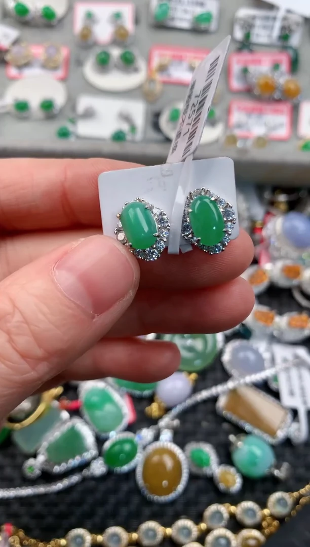 银S925镶嵌戒指翡翠999---9