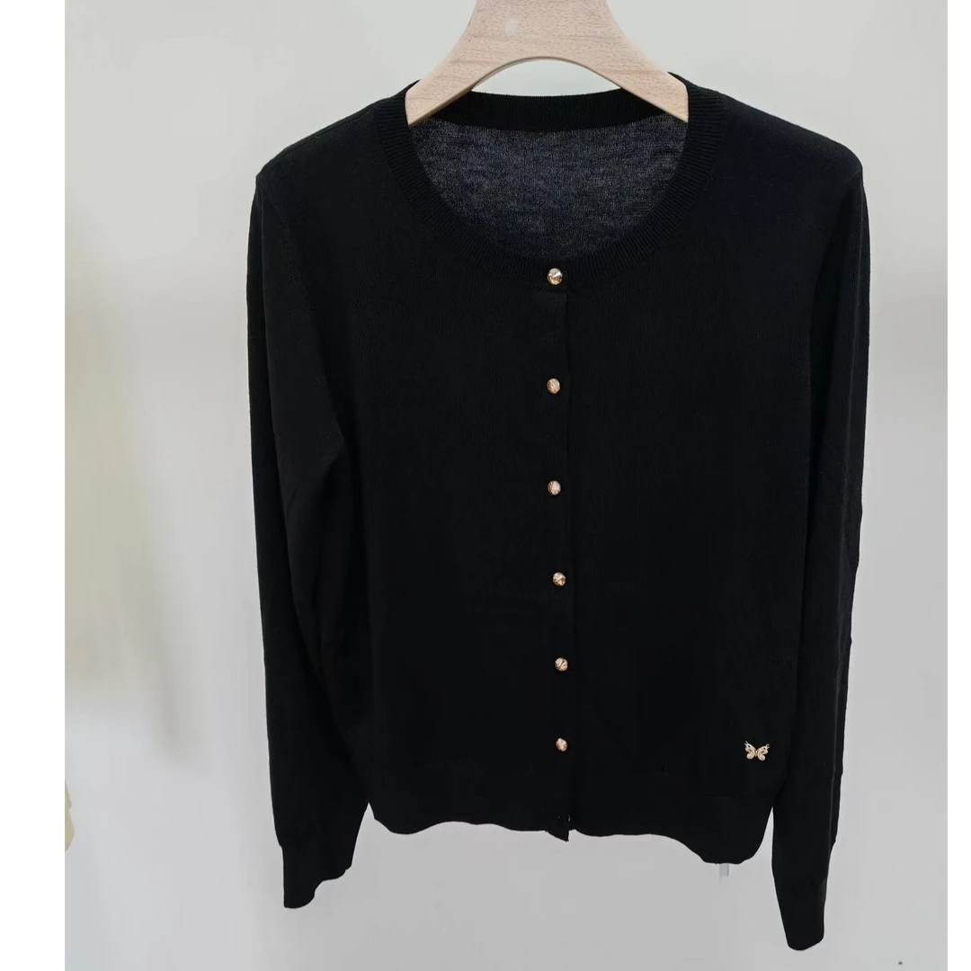 GXO春秋新款单排扣圆领针织衫开衫毛衣SY0035