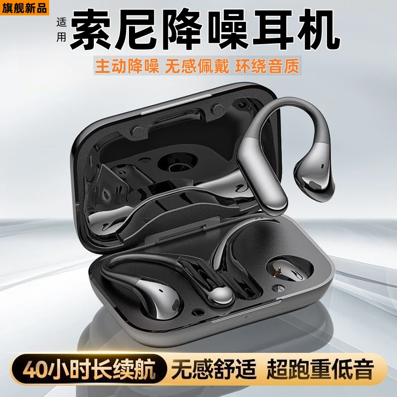 2025新款蓝牙耳机适用Sony索尼无线运动跑步游戏降噪重低音挂耳式