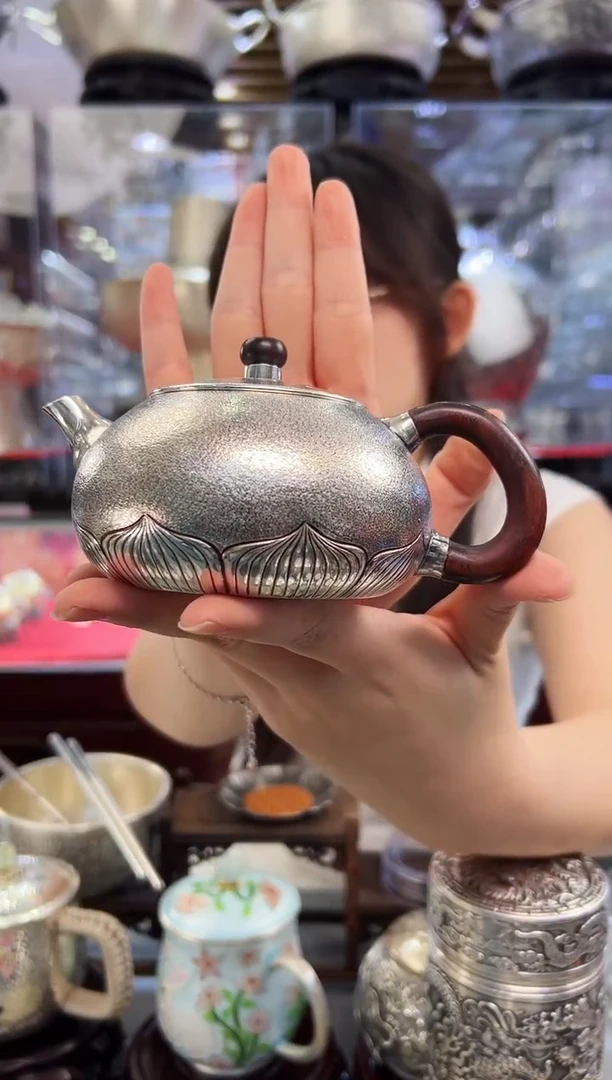 999 手工纯银茶壶 约178克