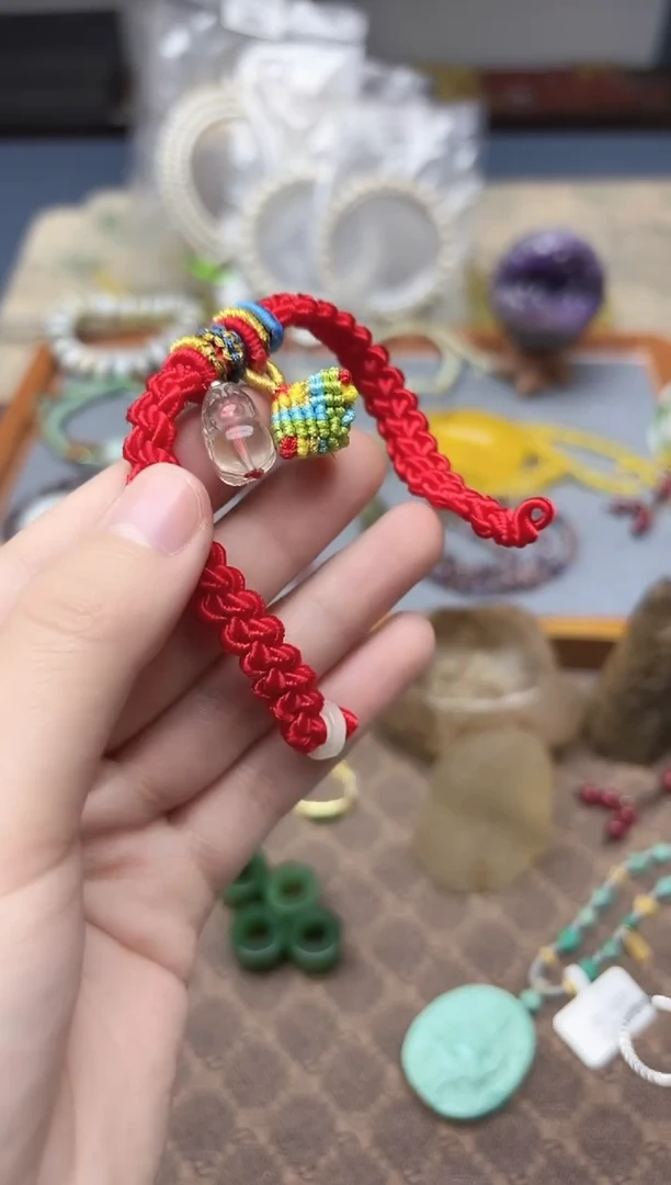 未镶嵌车挂水晶红幽灵水晶貔貅手绳LP