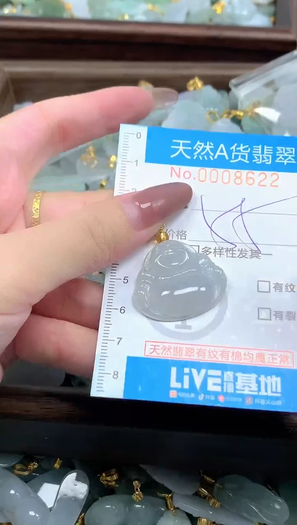 颈饰未镶嵌翡翠净货挂件-8622