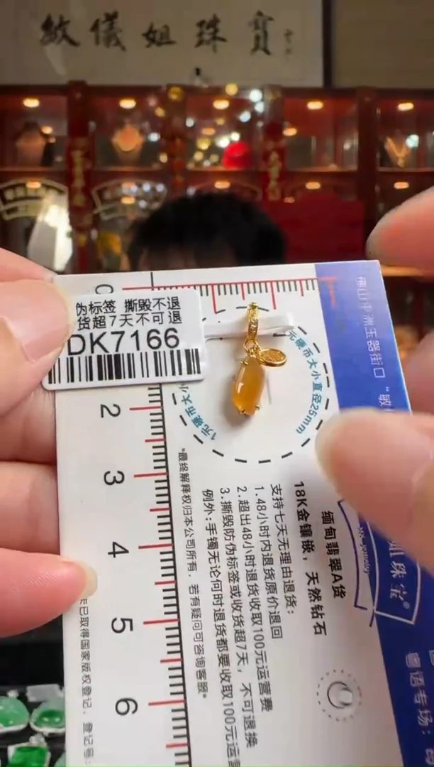 翡翠18K金镶嵌颈饰DK7166随形滴水小滴溜