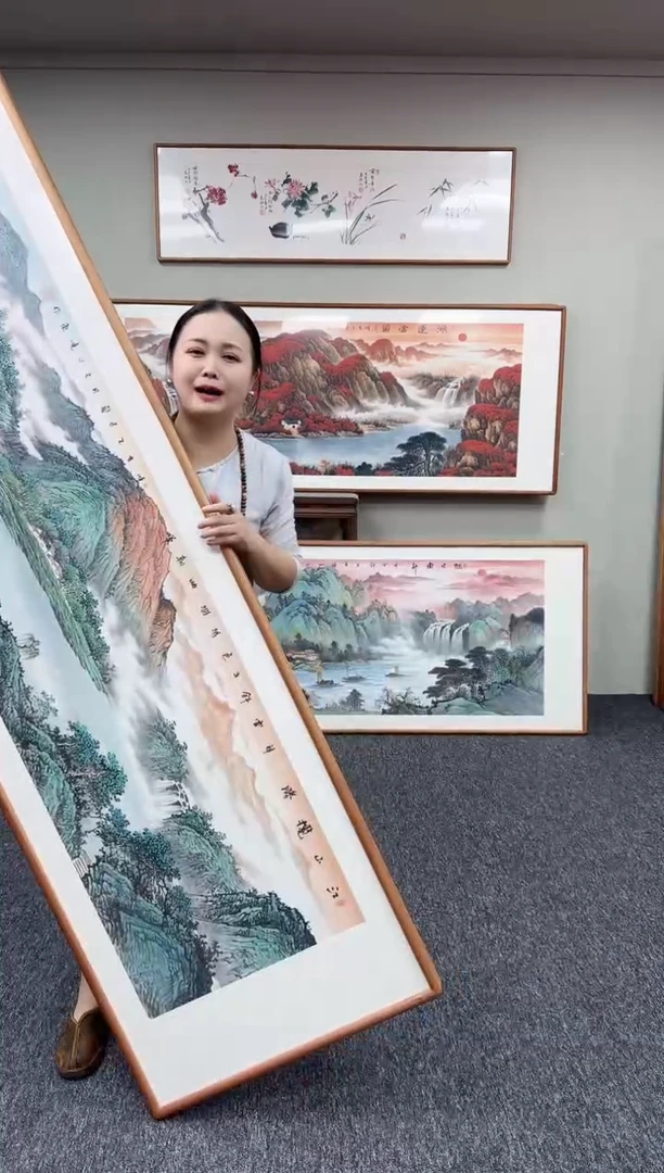国画繁***行江山揽胜210*60张晓东老师手绘作品