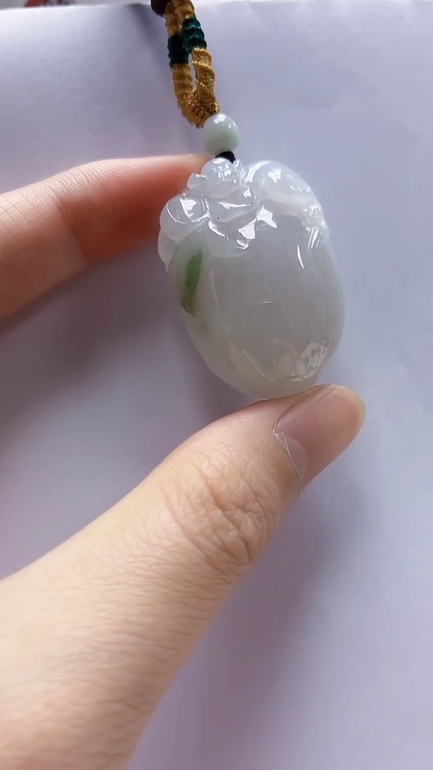 未镶嵌定制翡翠4852zm-毛货挂件寿桃20