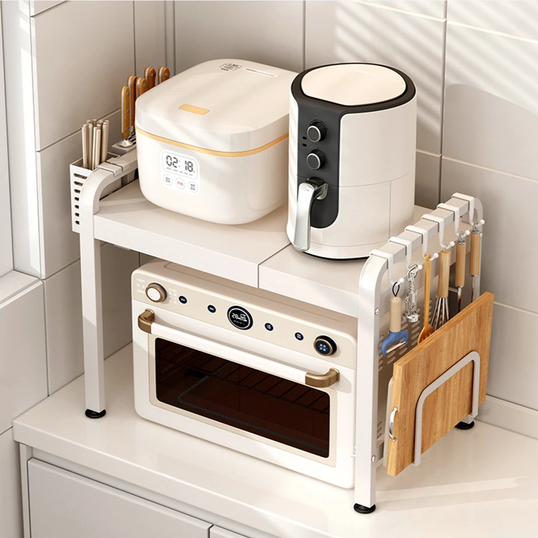 厨房微波炉置物架台面可伸缩多功能家用微波炉架烤箱置物架多层