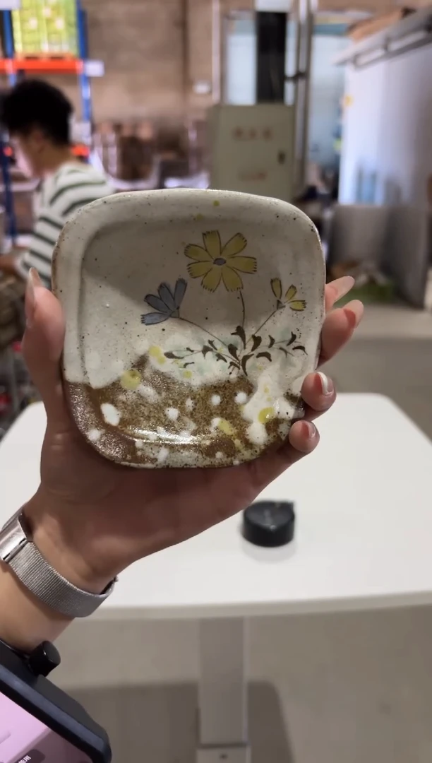 玻璃纸秋草 三つ足皿（小）秋草 三つ足皿（小）