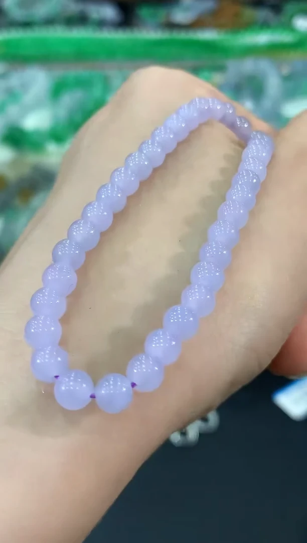 未镶嵌手串翡翠B140 紫货有色差
