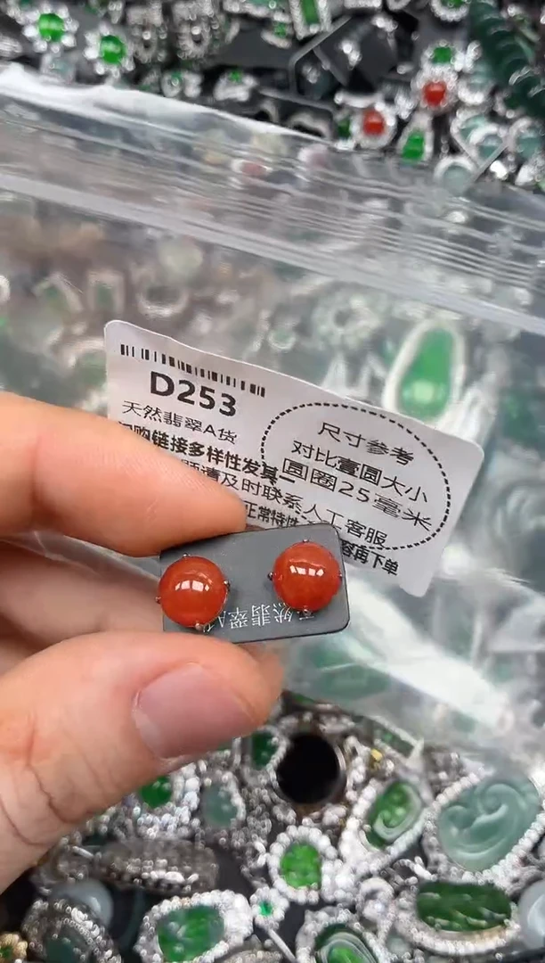 颈饰未镶嵌翡翠D253耳钉