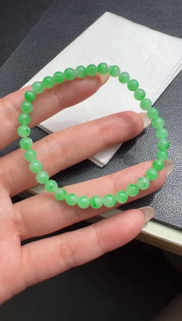 【闪购商品】定制翡翠未镶嵌5.1mm+手串单圈