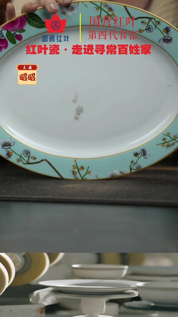 陶瓷1个微瑕春意盎然12英寸鱼盘