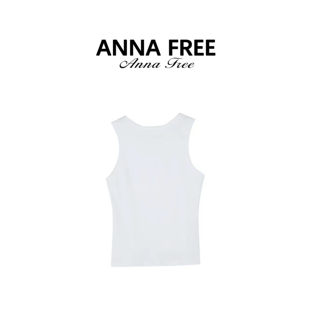 ANNA FREE 轻奢修身百搭极简风时尚纯色吊带背心ZCH25066