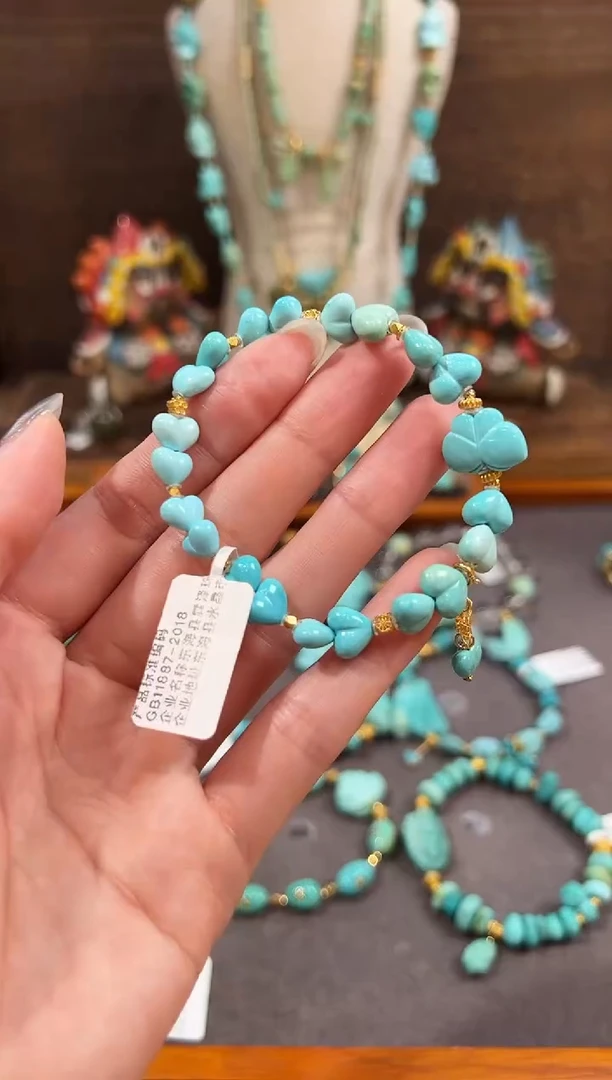 18K金镶嵌绿松石手链绿松石手链