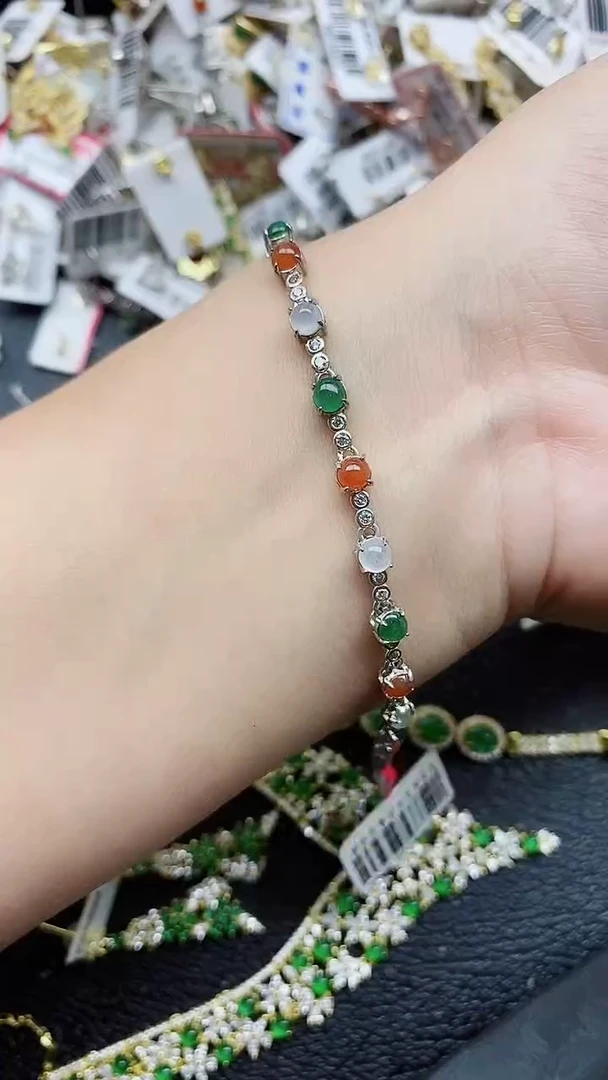 银S925镶嵌戒指翡翠1