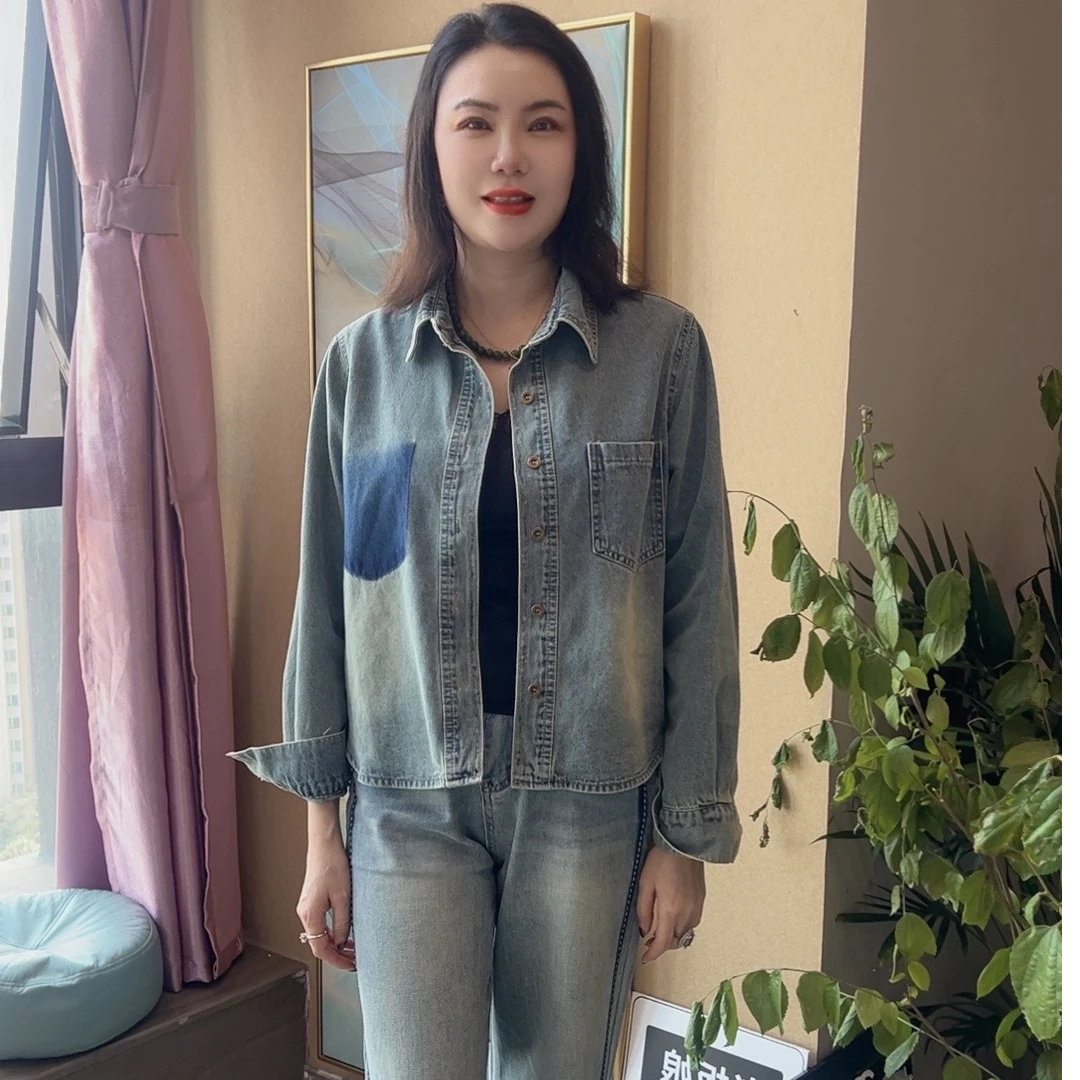 牛仔上衣短款百搭春夏款上衣短款女牛仔