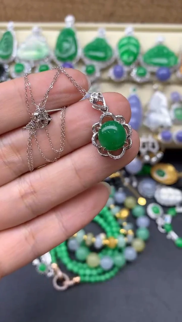 【闪购商品】翡翠颈饰18K金镶嵌406-中国好珍宝