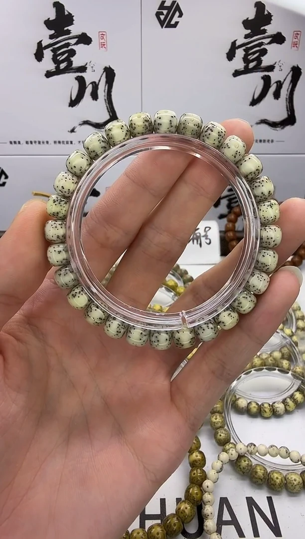 手串星月菩提8/7 月留白 玉化料 同枝果 B1