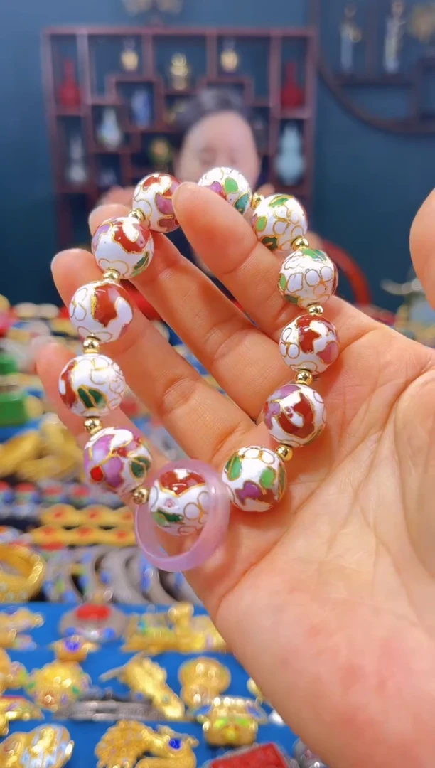 非遗 景泰蓝手串1.4 白色