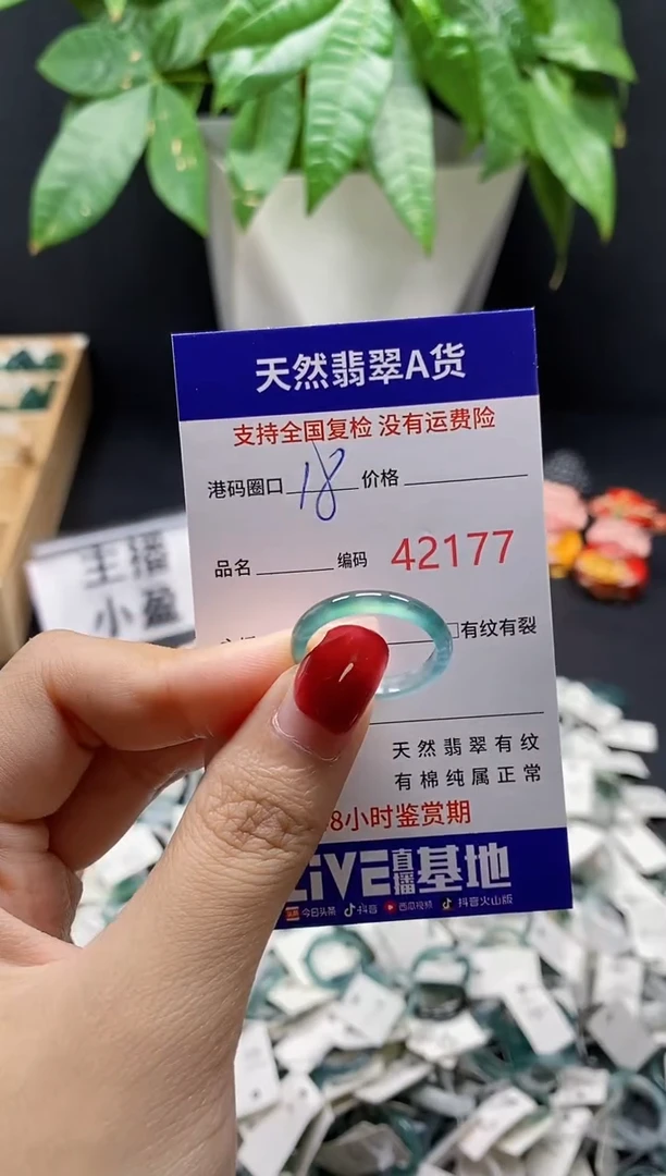 翡翠戒指未镶嵌天然翡翠戒圈2177