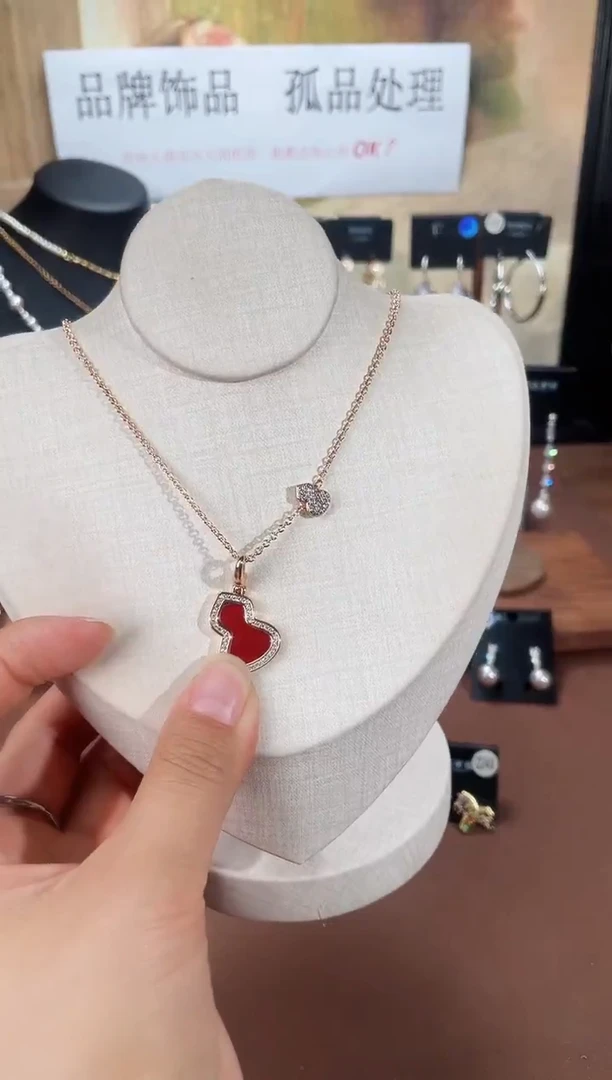 合金925银锆石项链7356