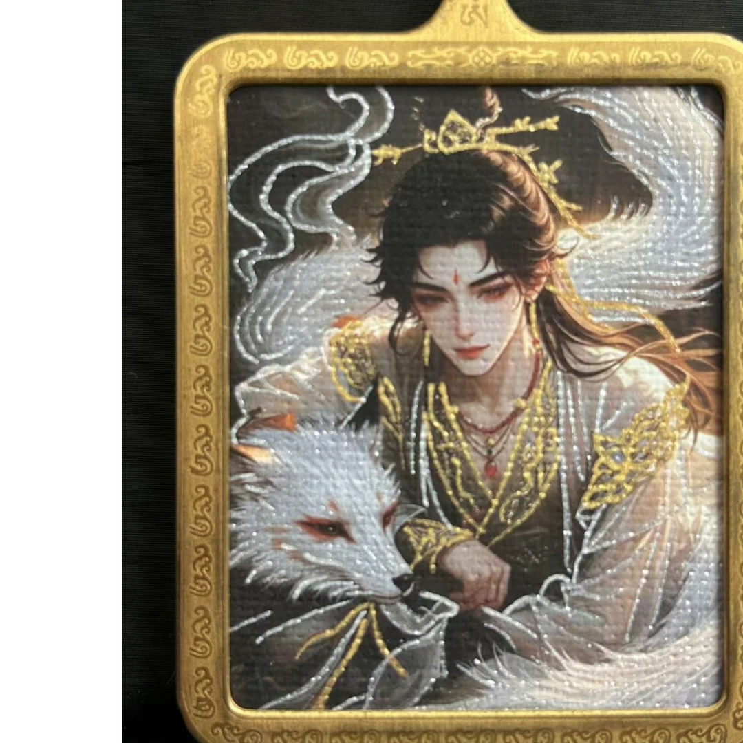 小狐仙 热贡 画风  唐卡 吊坠 挂件 钛钢  藏族  文化 艺术