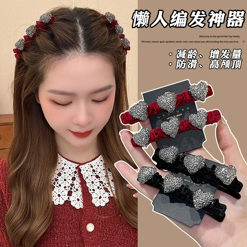 高级感水钻编发发夹2025年新款小香风刘海夹碎发整理发夹带钻好物