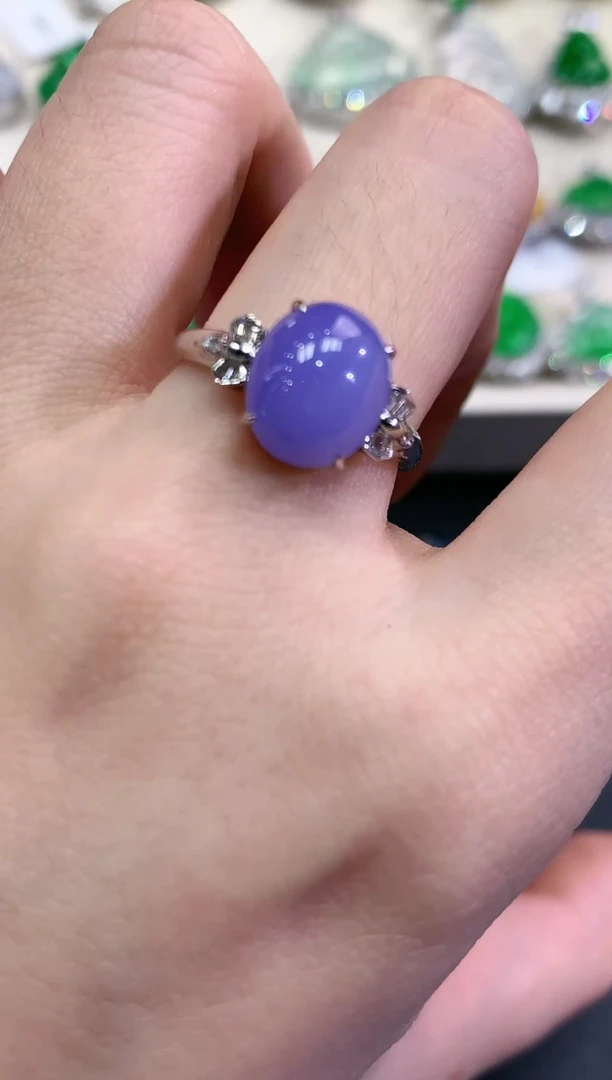 【闪购商品】翡翠戒指18K金镶嵌C11  紫货有色差