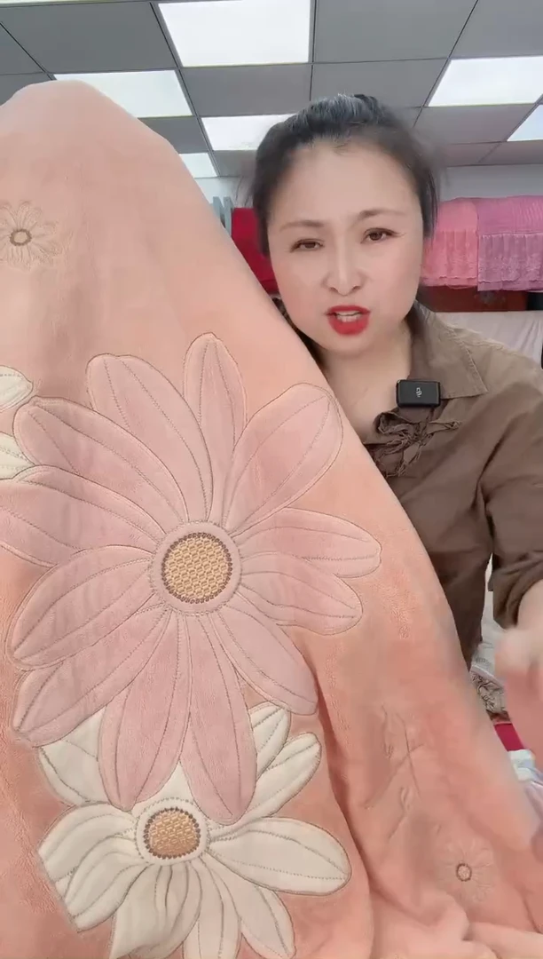 聚酯纤维聚酯纤维四件套  桔色 山花
