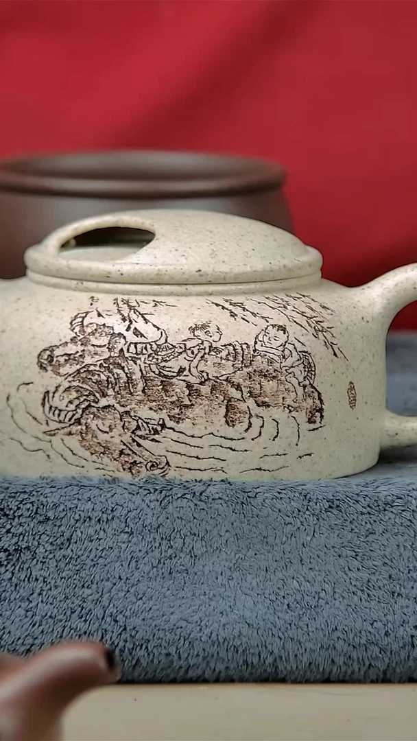 茶壶紫砂伊**高留该连子白玉段