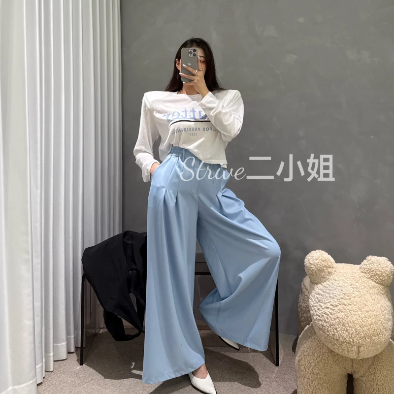 【出游必备】原单订制阔腿牛仔长裤/后漏背抽绳调节印花防晒T恤