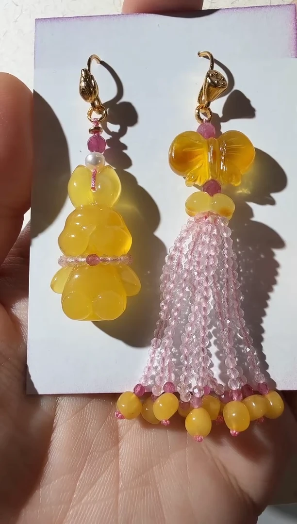 【闪购商品】蜜蜡耳坠未镶嵌蜜蜡小兔耳坠