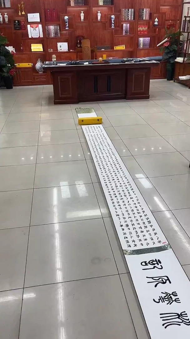 国画梁玉英-桃花源记-手绘-卷轴