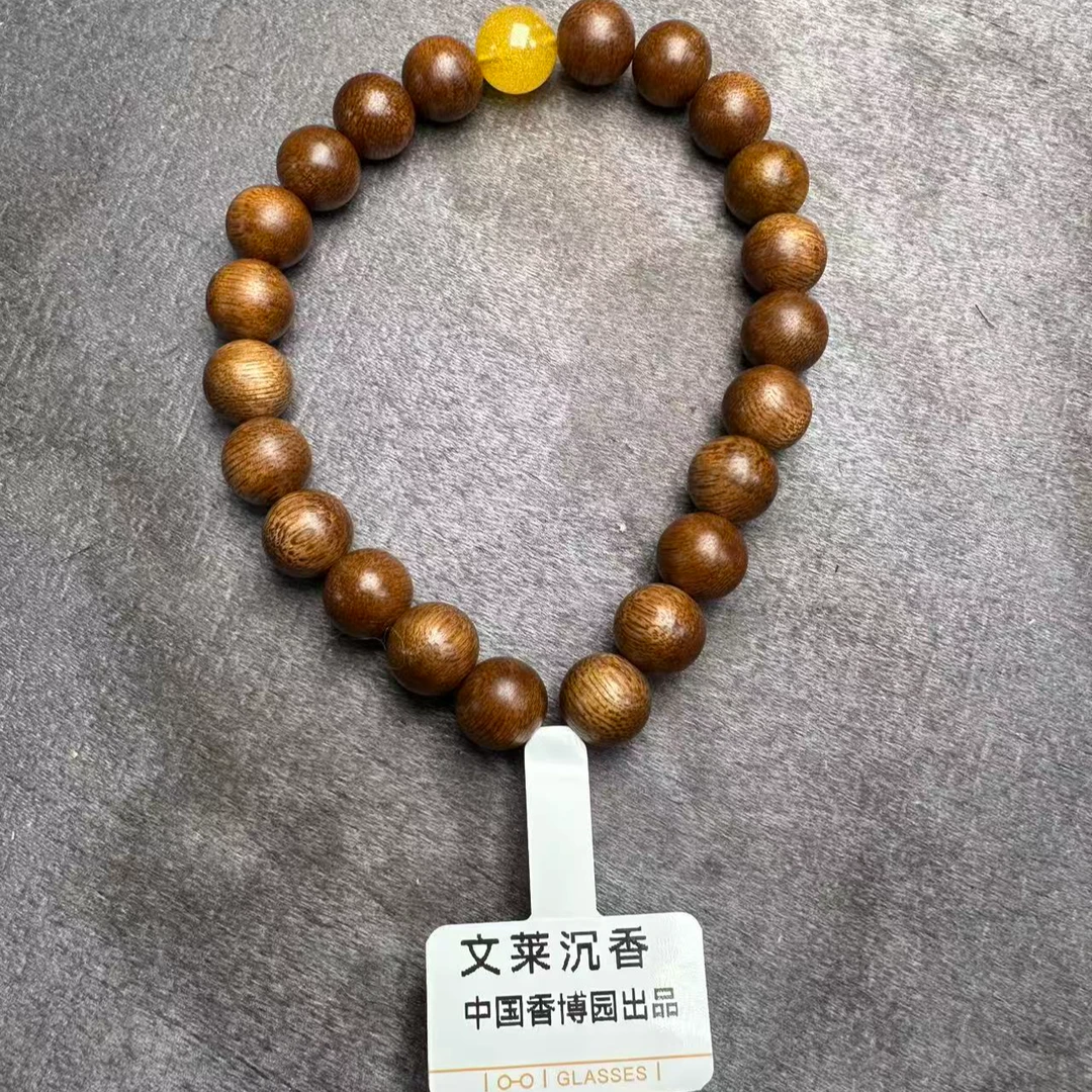 沉香中国香博园沉香文莱金丝蜜结0.8单圈手串zg900519