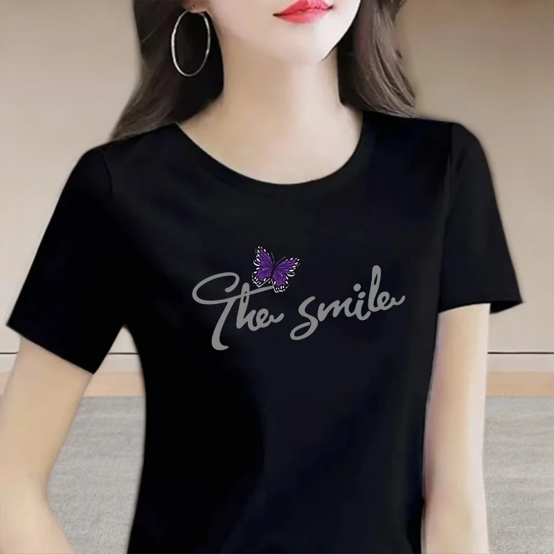 夏季上新爆款百搭休闲打底衫小众印花圆领T恤男装减龄