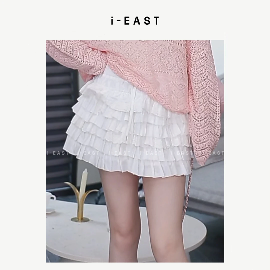 i-EAST NN 黄昏贝斯特~百搭休闲出街短裙 5X Q13917