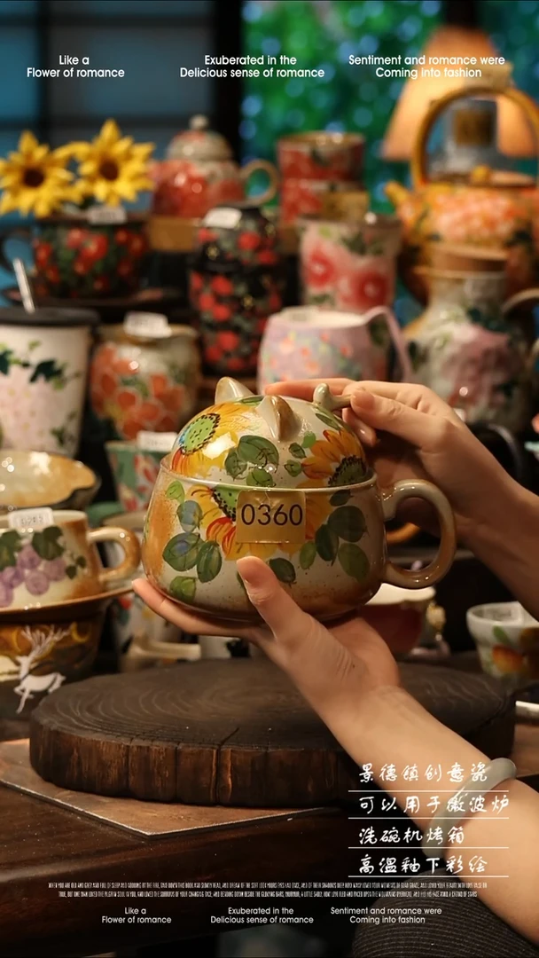 陶瓷景德镇高温釉下彩手工手绘款式