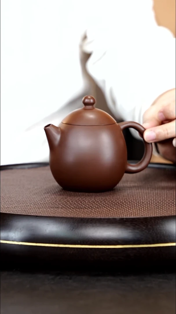 茶壶紫砂本砂堂紫砂作品27：龙蛋壶  底槽清  260CC