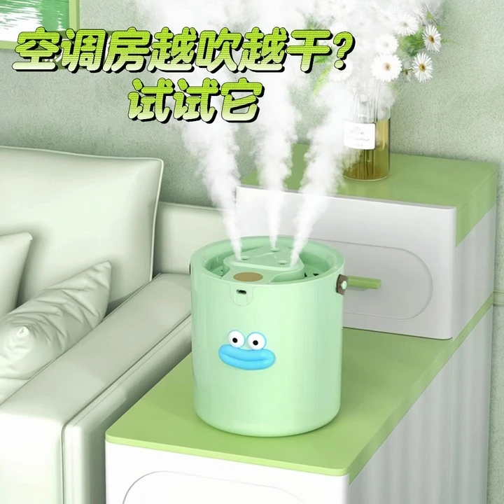 三喷头加湿器静音大雾量喷雾无水断电卧室桌面补水香薰夜灯加湿