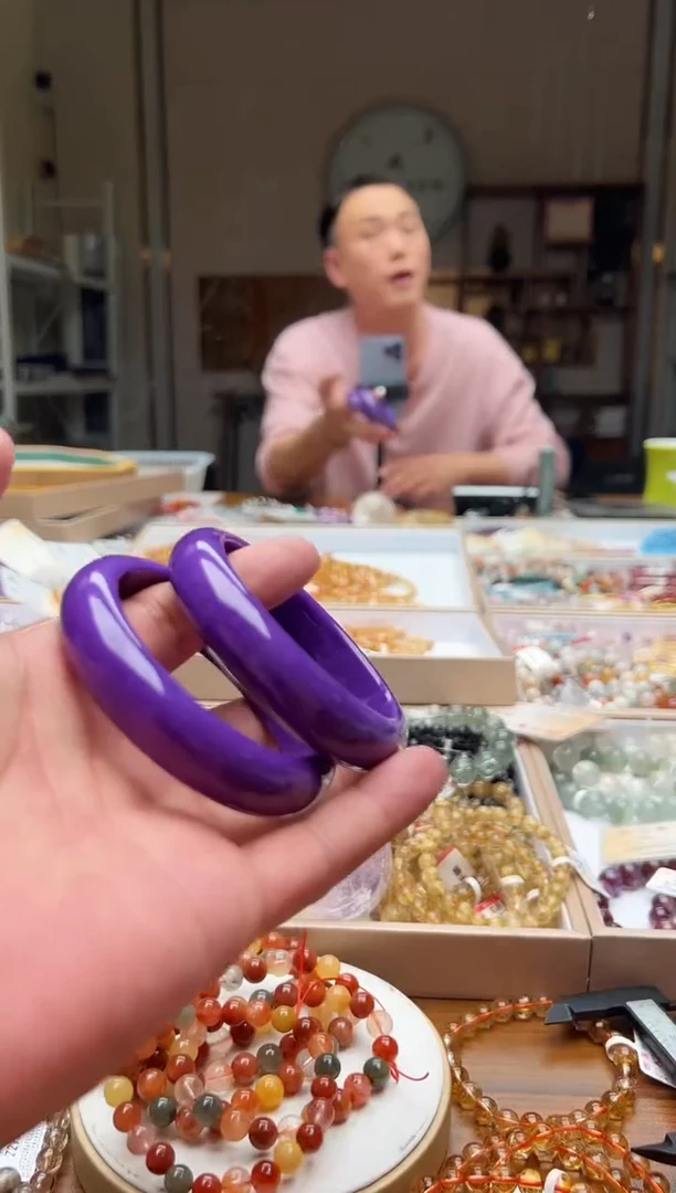 水晶手链未镶嵌紫云母手镯 圈口60 多样性发一