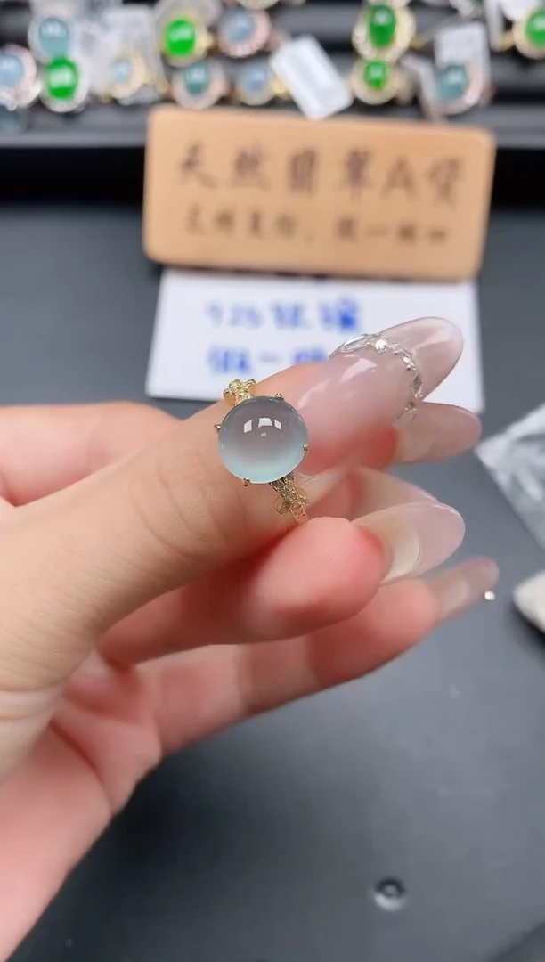 银S925镶嵌戒指翡翠111