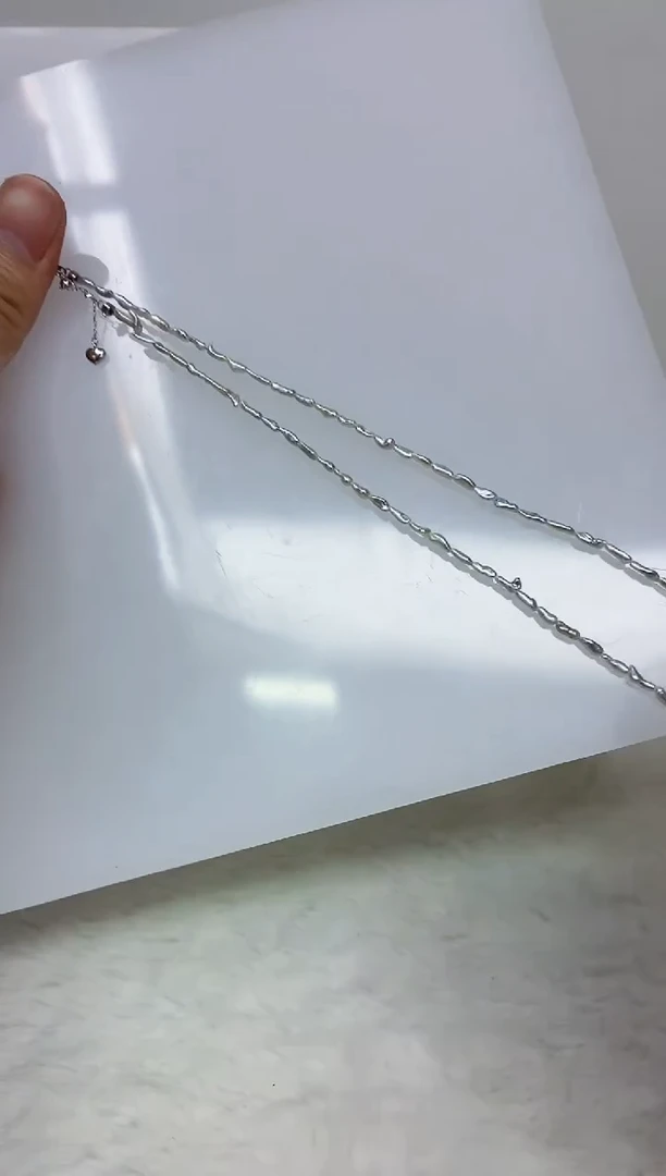18K金镶嵌DA海水珍珠keshi项链 y115