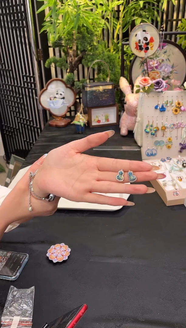 织绣李*非遗绒花手工饰品