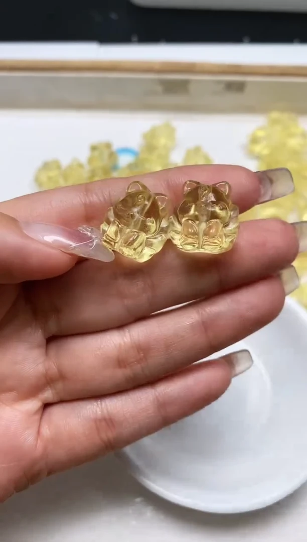 水晶耳饰未镶嵌 黄水晶 九尾狐1个9.9元