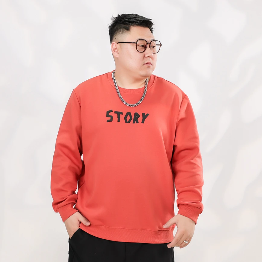 加肥加大圆领卫衣休闲春季潮流运动印花男士大码男装PB510409