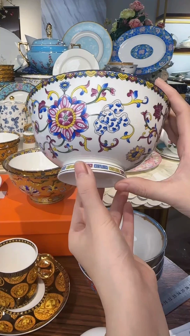 骨瓷白金伯爵6寸面碗