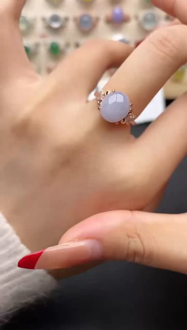 【闪购商品】翡翠戒指银S925镶嵌一物一证一礼盒