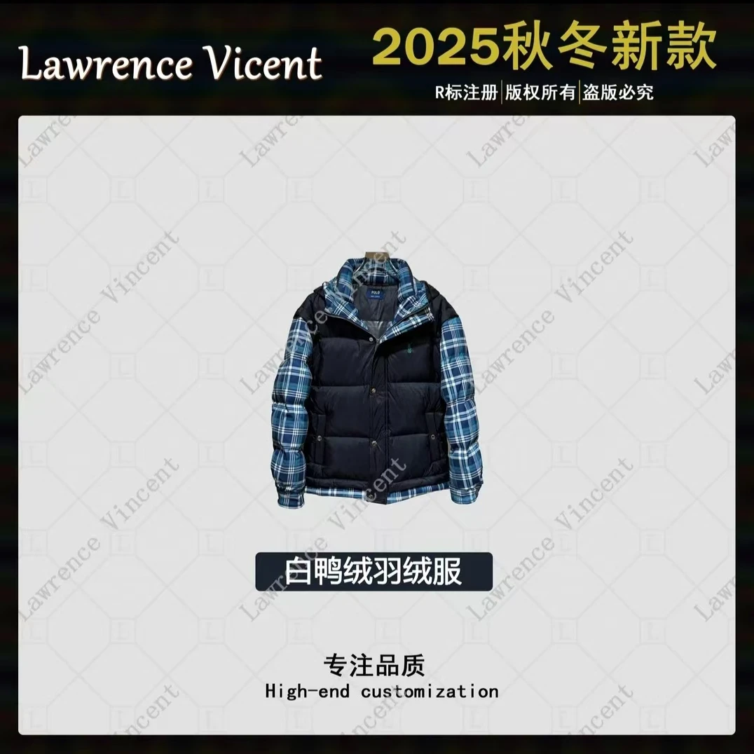 Lawrence Vincent 冬季新款新国标白鸭绒百搭款羽绒服假两件Y009